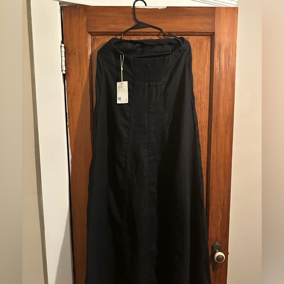 Quince 100% European Linen Strapless Maxi Dress XS in Black - Picture 4 of 9